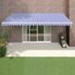vidaXL Auvent rétractable automatique bleu et blanc 5x3 m