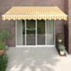 vidaXL Auvent rétractable automatique jaune et blanc 3,5x2,5 m
