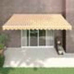 vidaXL Auvent rétractable automatique jaune et blanc 4,5x3 m