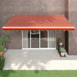 vidaXL Auvent rétractable automatique orange et marron 4x3 m