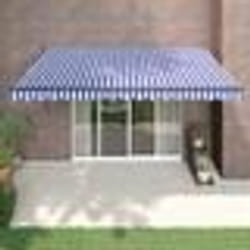 vidaXL Auvent rétractable automatique bleu et blanc 4,5x3 m