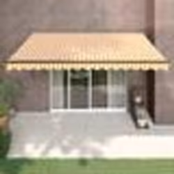 vidaXL Auvent rétractable automatique jaune et blanc 4,5x3 m