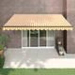 vidaXL Auvent rétractable automatique jaune et blanc 4,5x3 m