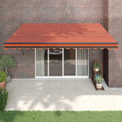 vidaXL Auvent rétractable automatique orange et marron 4,5x3 m