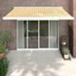 vidaXL Auvent rétractable jaune et blanc 3x2,5 m tissu et aluminium