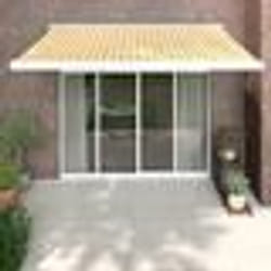 vidaXL Auvent rétractable jaune et blanc 3,5x2,5 m tissu et aluminium