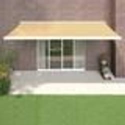 vidaXL Auvent rétractable jaune et blanc 5x3 m tissu et aluminium