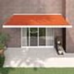 vidaXL Auvent rétractable orange et marron 4x3 m tissu et aluminium