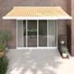 vidaXL Auvent rétractable jaune et blanc 3x2,5 m tissu et aluminium