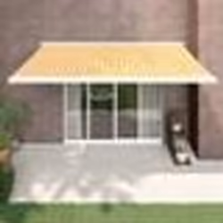 vidaXL Auvent rétractable jaune et blanc 4,5x3 m tissu et aluminium
