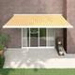 vidaXL Auvent rétractable jaune et blanc 4,5x3 m tissu et aluminium