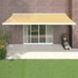 vidaXL Auvent rétractable jaune et blanc 5x3 m tissu et aluminium
