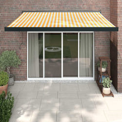 Vidaxl - Auvent rétractable jaune et blanc 3x2,5 m tissu et aluminium