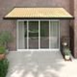 vidaXL Auvent rétractable jaune et blanc 3,5x2,5 m tissu et aluminium