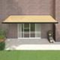 vidaXL Auvent rétractable jaune et blanc 5x3 m tissu et aluminium
