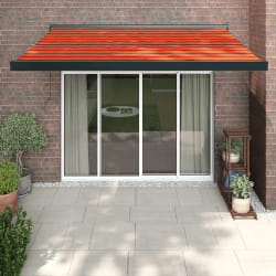 vidaXL Auvent rétractable orange et marron 3x2,5 m tissu et aluminium