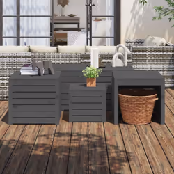 Cet ensemble de boîtes de jardin en bois vous offre beaucoup d'espace pour ranger vos outils et autres utilitaires. Bois de p ...