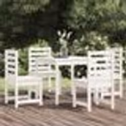 vidaXL Ensemble à manger de jardin 5 pcs blanc bois massif de pin