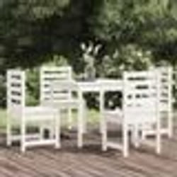 vidaXL Ensemble à manger de jardin 5 pcs blanc bois massif de pin