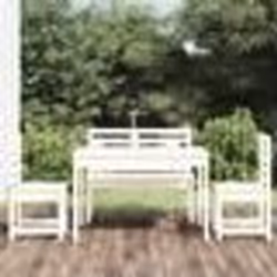 vidaXL Ensemble à manger de jardin 4 pcs blanc bois massif de pin