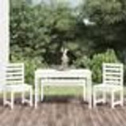 vidaXL Ensemble à manger de jardin 4 pcs blanc bois massif de pin