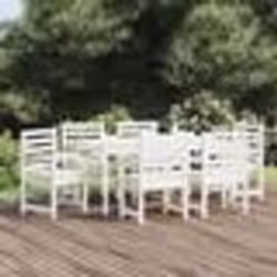vidaXL Ensemble à manger de jardin 7 pcs blanc bois massif de pin