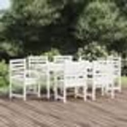 vidaXL Ensemble à manger de jardin 7 pcs blanc bois massif de pin