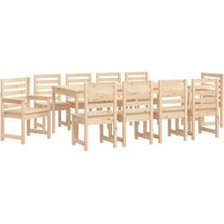 Ensemble à manger de jardin 11 pcs bois massif de pin vidaXL