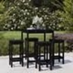 vidaXL Ensemble de bar de jardin 5 pcs noir bois de pin massif