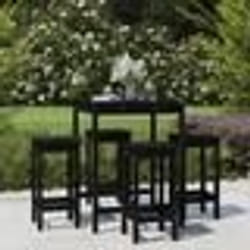 vidaXL Ensemble de bar de jardin 5 pcs noir bois de pin massif