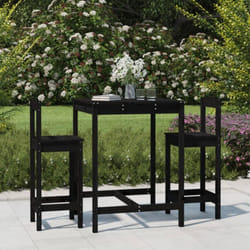 Vidaxl - Ensemble de bar de jardin 3 pcs noir bois de pin massif