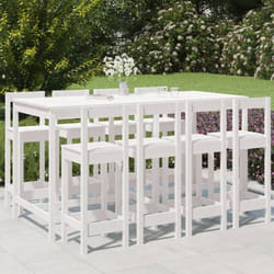Vidaxl - Ensemble de bar de jardin 9 pcs blanc bois de pin massif
