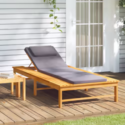 VidaXL 362154 chaise d'extérieur Linge Siège rembourré Bois d'acacia Gris