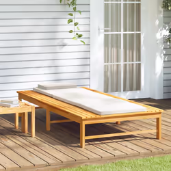 VidaXL 362155 chaise d'extérieur Linge Siège rembourré Bois d'acacia Crème, Blanc