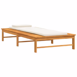 VidaXL 362155 chaise d'extérieur Linge Siège rembourré Bois d'acacia Crème, Blanc - Vue supplémentaire 4