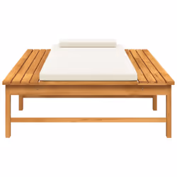 VidaXL 362155 chaise d'extérieur Linge Siège rembourré Bois d'acacia Crème, Blanc - Vue supplémentaire 5