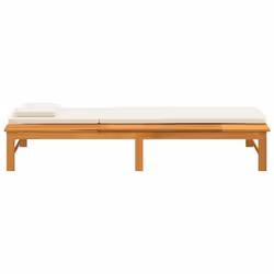 VidaXL 362155 chaise d'extérieur Linge Siège rembourré Bois d'acacia Crème, Blanc - Vue supplémentaire 6