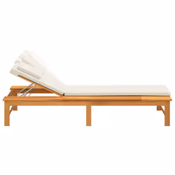 VidaXL 362155 chaise d'extérieur Linge Siège rembourré Bois d'acacia Crème, Blanc - Vue supplémentaire 7