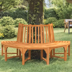 Enrichissez votre arbre préféré et créez un pavillon naturel d'ombrage avec ce banc demi-circulaire tour d'arbre en bois ! Ma ...