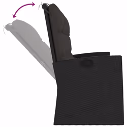 VidaXL 362183 banc de jardin Rotin, Acier - Vue supplémentaire 6