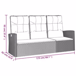 VidaXL 362184 banc de jardin Rotin, Acier - Vue supplémentaire 8