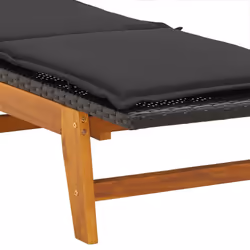 VidaXL 319723 chaise d'extérieur Linge Siège rembourré Bois d'acacia, Polyuréthane, Acier Noir, Marron - Vue supplémentaire 8