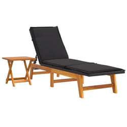 VidaXL 319724 chaise d'extérieur Linge Siège rembourré Bois d'acacia Noir, Marron