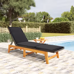 VidaXL 319724 chaise d'extérieur Linge Siège rembourré Bois d'acacia Noir, Marron