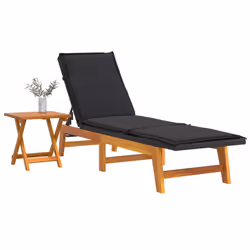 VidaXL 319724 chaise d'extérieur Linge Siège rembourré Bois d'acacia Noir, Marron