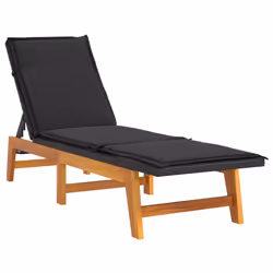 VidaXL 319724 chaise d'extérieur Linge Siège rembourré Bois d'acacia Noir, Marron - Vue supplémentaire 4