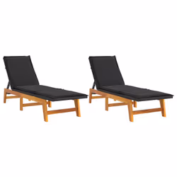 VidaXL 319725, Linge, Siège rembourré, Bois d'acacia, Polyuréthane, Acier, Noir, Marron, 540 mm, 2000 mm