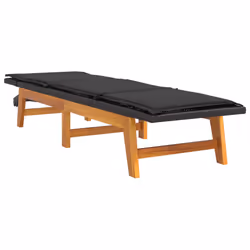 VidaXL 319725 chaise d'extérieur Linge Siège rembourré Bois d'acacia, Polyuréthane, Acier Noir, Marron - Vue supplémentaire 4