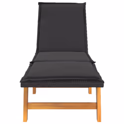 VidaXL 319725 chaise d'extérieur Linge Siège rembourré Bois d'acacia, Polyuréthane, Acier Noir, Marron - Vue supplémentaire 5