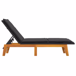 VidaXL 319725 chaise d'extérieur Linge Siège rembourré Bois d'acacia, Polyuréthane, Acier Noir, Marron - Vue supplémentaire 6